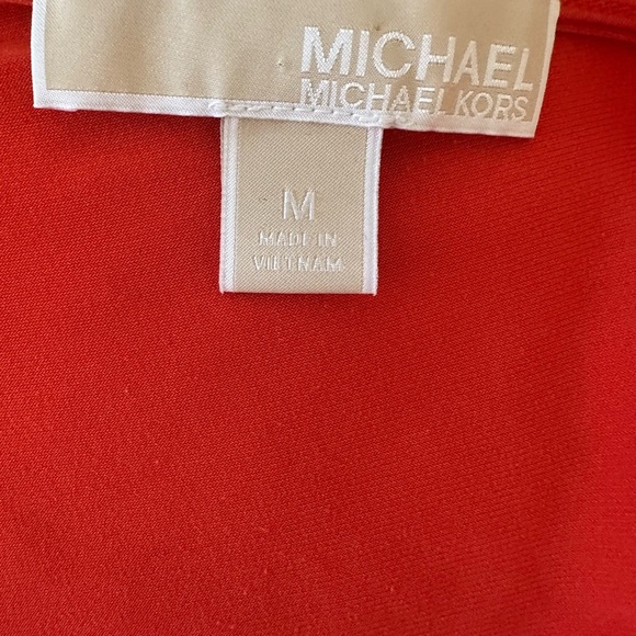 Michael Kors Vibrant Orange Cold Shoulder Blouse - Picture 4 of 5